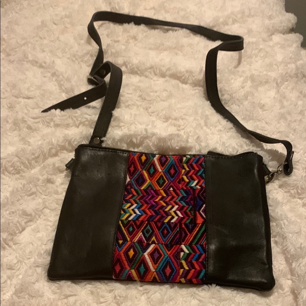 Multicolor Patterned Leather Crossbody Bag
